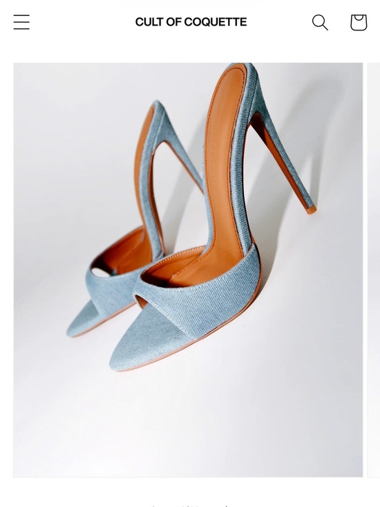 Cult Of Coquette Shoes - Gia Denim Vegan Mules 120mm (4.5 inches)